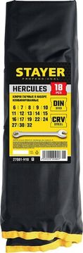 STAYER HERCULES, 18 шт, 6 - 32 мм, набор комбинированных гаечных ключей, Professional (27081-H18)