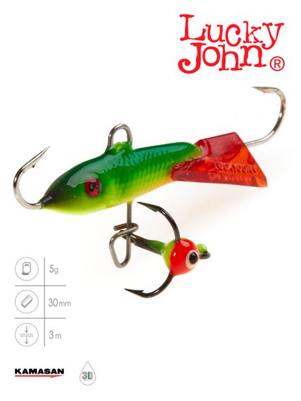 Балансир Lucky John CLASSIC 3 с тр. 30мм/26RT блистер