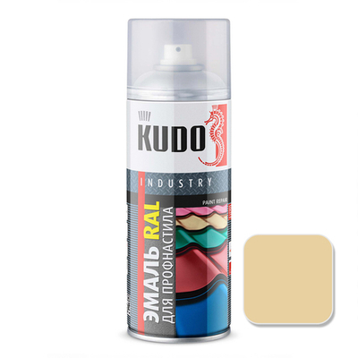 Эмаль аэрозольная для металлочерепицы KUDO KU-01014R Бежевый (РАЛ 1014) 520мл