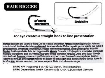 Крючки Gamakatsu POWERCARP HAIR RIGGER EYED HOOK разм. 08 10шт.