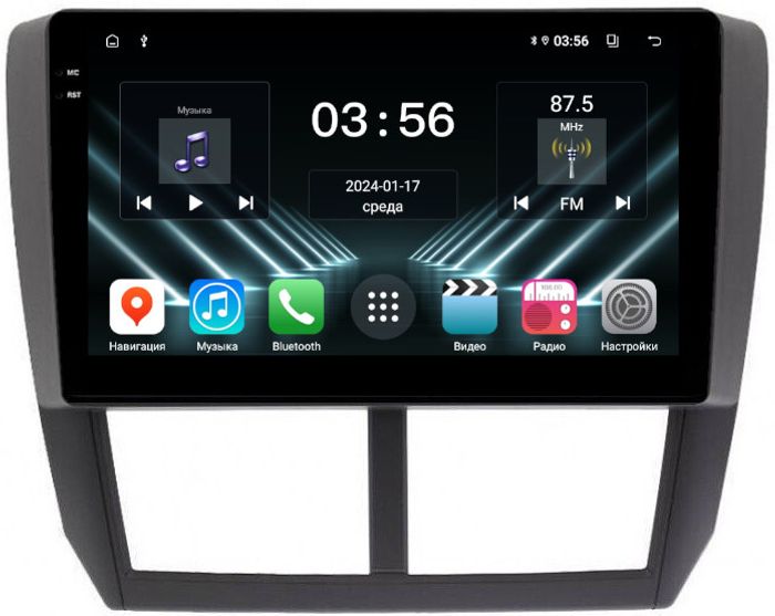 Магнитола для Subaru Forester 3 2008-2013, Impreza 3 2007-2011 - FarCar S280 монитор 9.5" IPS на Android 13, CarPlay