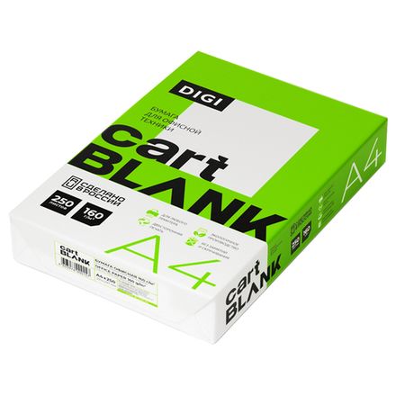 Бумага А4, 160г/м2, Cartblank Digi, 250л., класс С+, белизна 150%