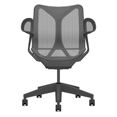 Кресло Herman Miller Cosm, низкая спинка, цвет Graphite, подлокотники «лепестки» (Leaf)