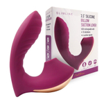 Сливовый L-образный вибромассажёр с вакуумной стимуляцией 3,5’’ Silicone Billow Suction Lover (Цвет: сливовый)