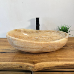 Раковина из оникса Oval Yellow OO-66996 60х37х19