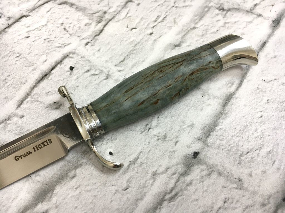 Финка НКВД, 110х18, стабилизированная карельская береза