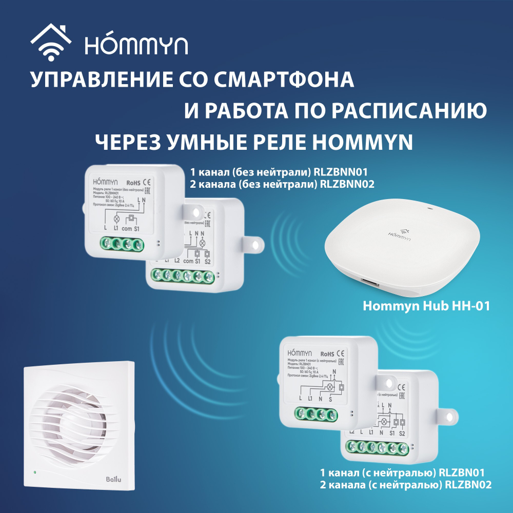 Вентилятор вытяжной Ballu BAF-AR 120 V с обратным клапаном