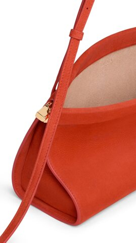 ALAÏA СУМКА LE CLICK EAST WEST ИЗ НАТУРАЛЬНОЙ КОЖИ, ОРАНЖЕВЫЙ