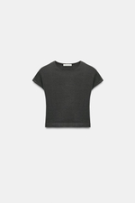 ФУТБОЛКА CROPPED С КОРОТКИМИ РУКАВАМИ — ZARA