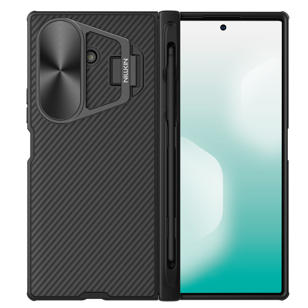 Чехол от Nillkin на Samsung Galaxy Fold 7, серия CamShield Prop (версия с металлической откидной крышкой и стилусом)