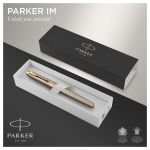 Ручка перьевая Parker "IM Brushed Metal GT" синяя, 0,8мм, подарочная упаковка