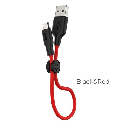 Кабель USB - microUSB HOCO X21+ 0.25m силиконовый Red