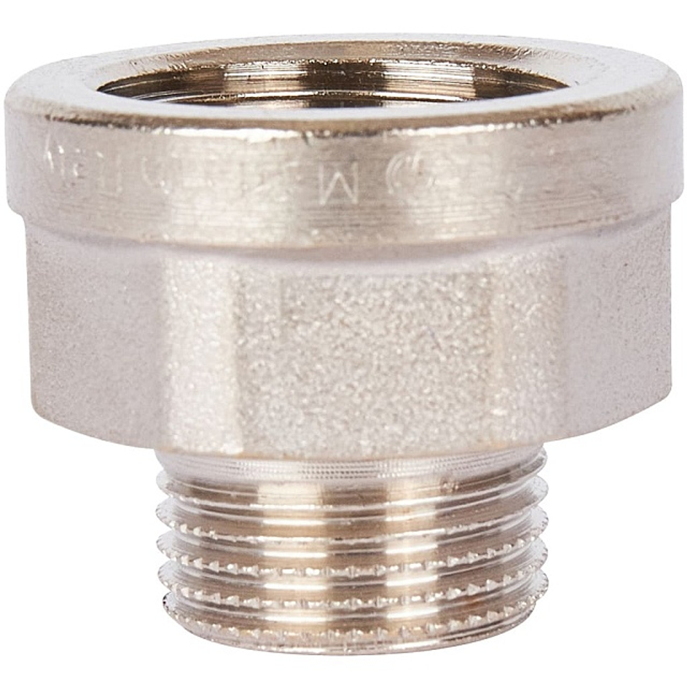 Переход с внутренней резьбы на наружную под ключ STOUT SFT 0073 - 1/2" x 3/8" (латунь никелиров-ная)