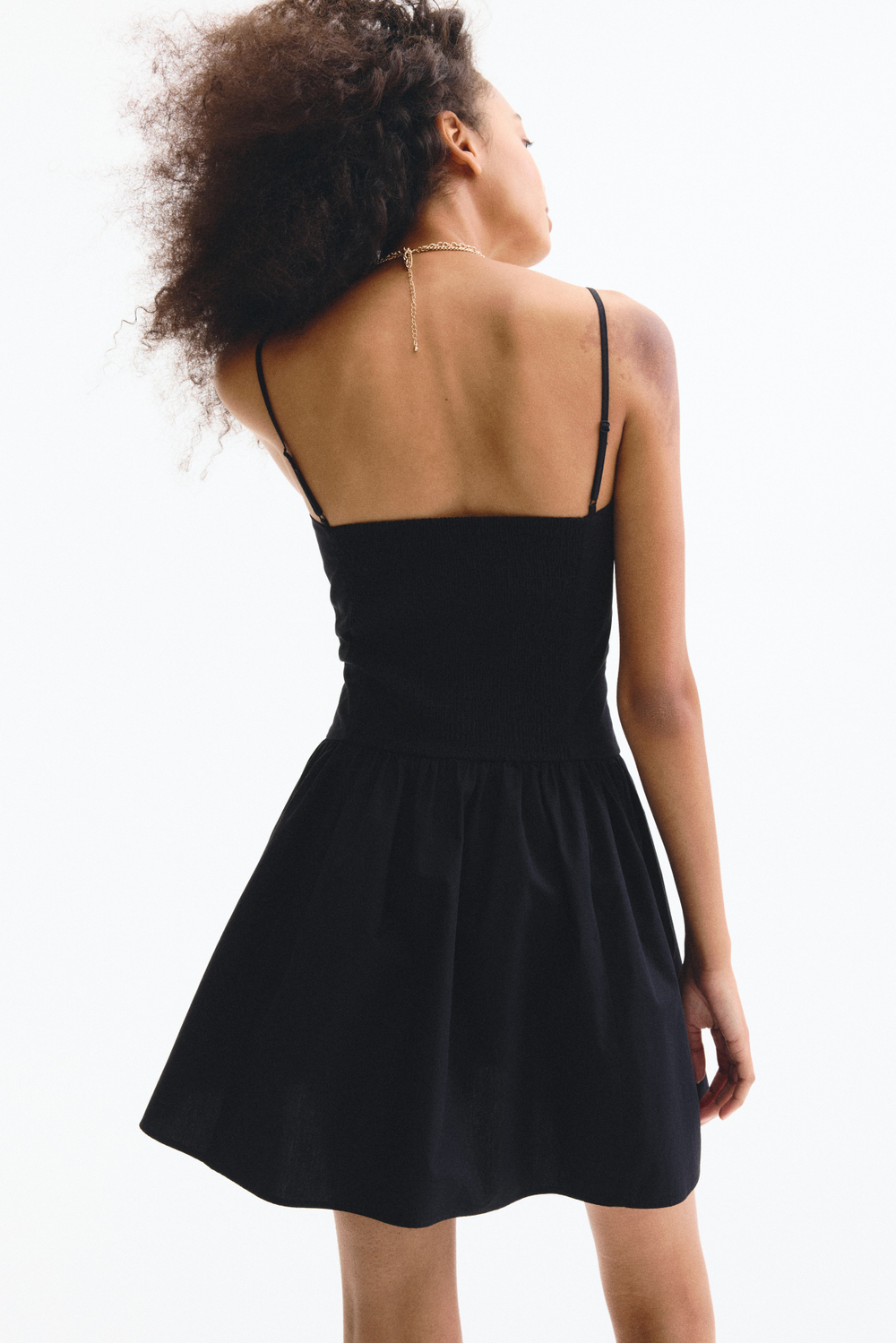 Хлопковое платье с юбкой клёш — без рукавов, короткая модель - H&M