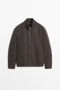 Massimo Dutti Куртка из 100% высококачественной шерсти, коричневый
