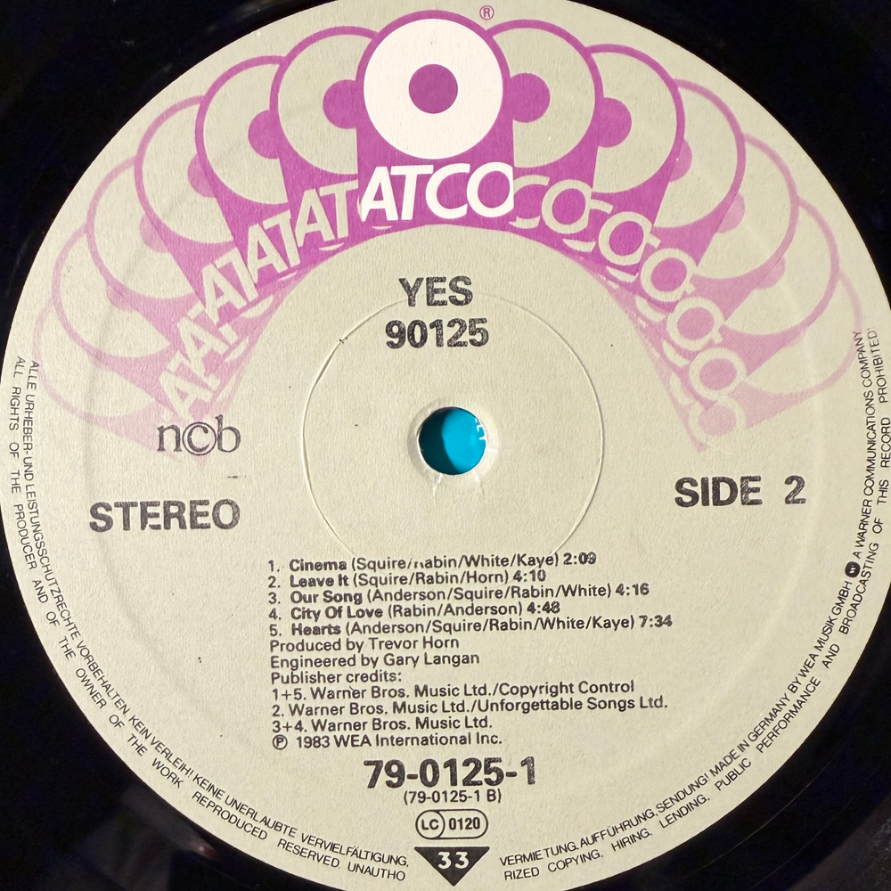 Yes – 90125 (Скандинавия 1983г.) Т
