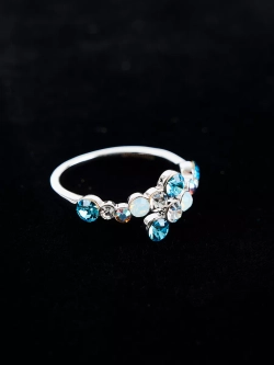 Кольцо Млечный путь с голубыми кристаллами Swarovski
