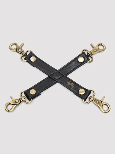 Черный фиксатор для манжет Bound to You Faux Leather Hogtie (Цвет: черный)