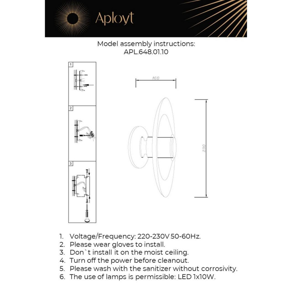 Настенный светодиодный светильник Aployt Stefa APL.648.01.10