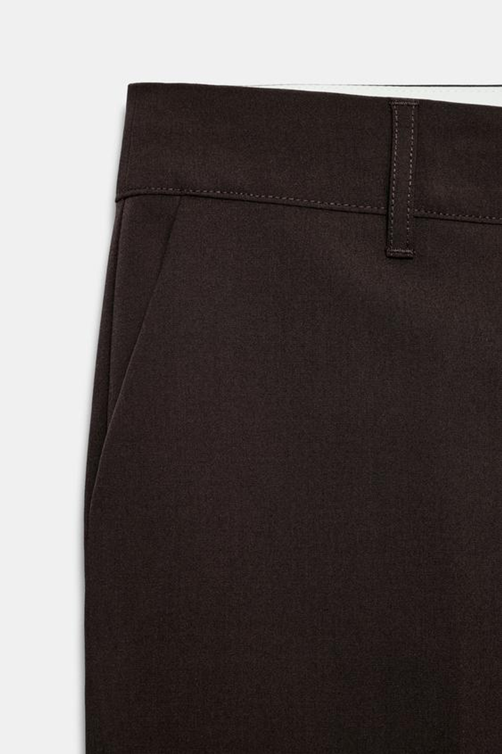 ZARA БРЮКИ ПРЯМОГО КРОЯ С НИЗКОЙ ПОСАДКОЙ, ТЕМНО-БАКЛАЖАНОВЫЙ