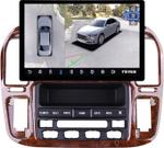 Магнитола для Toyota Land Cruiser 100, Lexus LX470 1998-2002 (климат на ШГУ, рамка дерево) - Teyes CC3-2K-360 монитор 13" 2K QLED на Android 10, Быстрая, CarPlay, 4G SIM-слот, 4 камеры в комплекте
