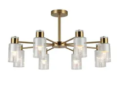 Люстра потолочная Rilon 74589/8 ANTIQUE BRASS+WHITE, 8×40 Вт, бронзовая и белая