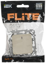 FLITE Выключатель 1-клавишный с индикацией 10А ВС11-1-1-ФлСл сливочный IEK