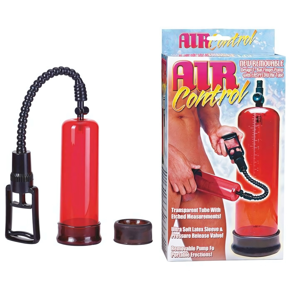 Вакуумная помпа с двумя сменными насадками NEW STAY HARD PUMP CLEAR RED (Цвет: красный)