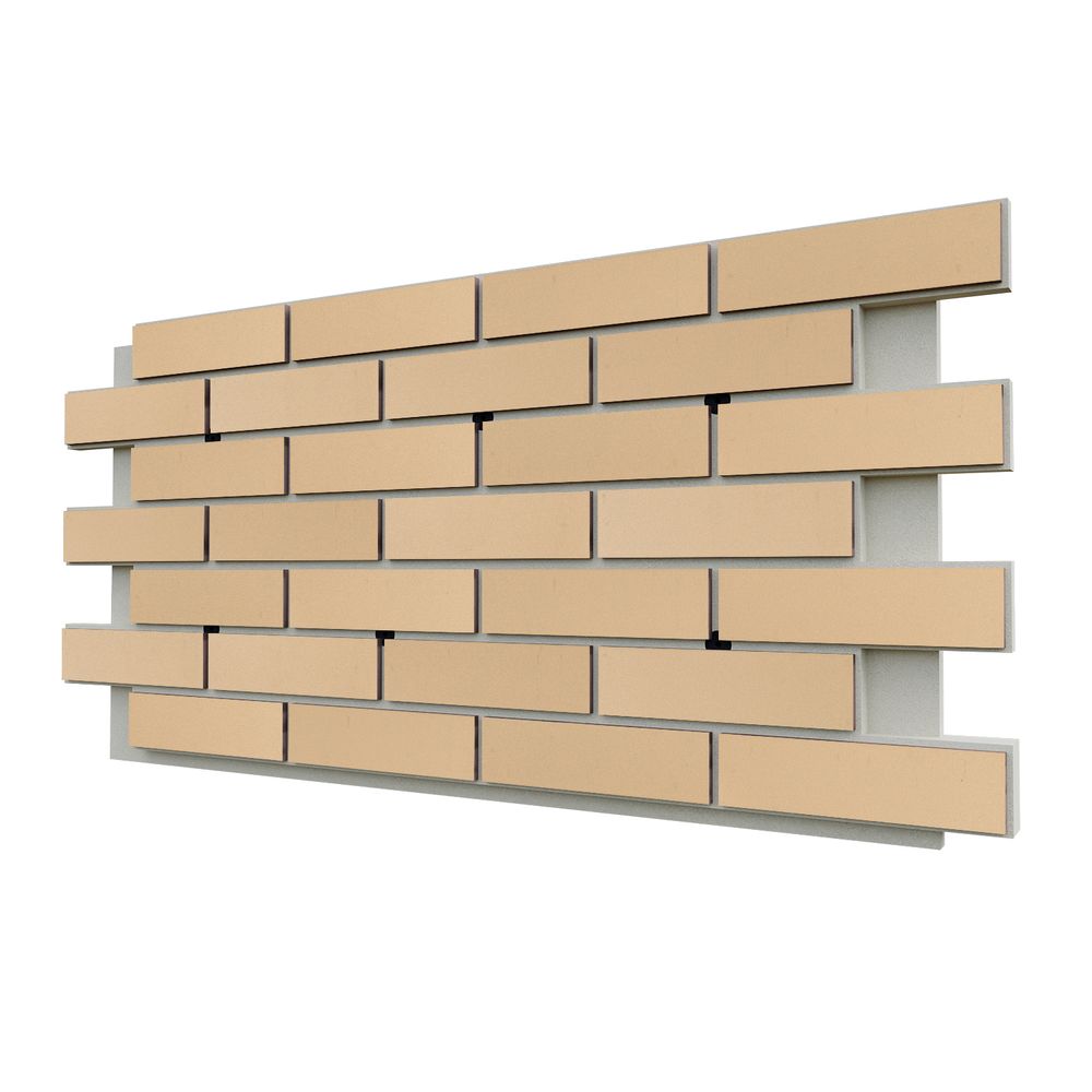 Клинкерная фасадная термопанель ЭППС Cerrad Krem gladka 1150x540