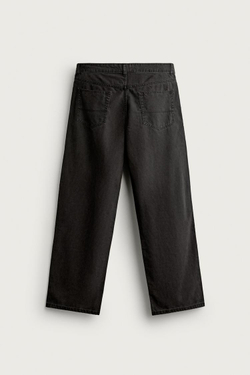 ZARA БРЮКИ STRAIGHT FIT ИЗ ЛИОЦЕЛЛА И ХЛОПКА, ЧЕРНЫЙ