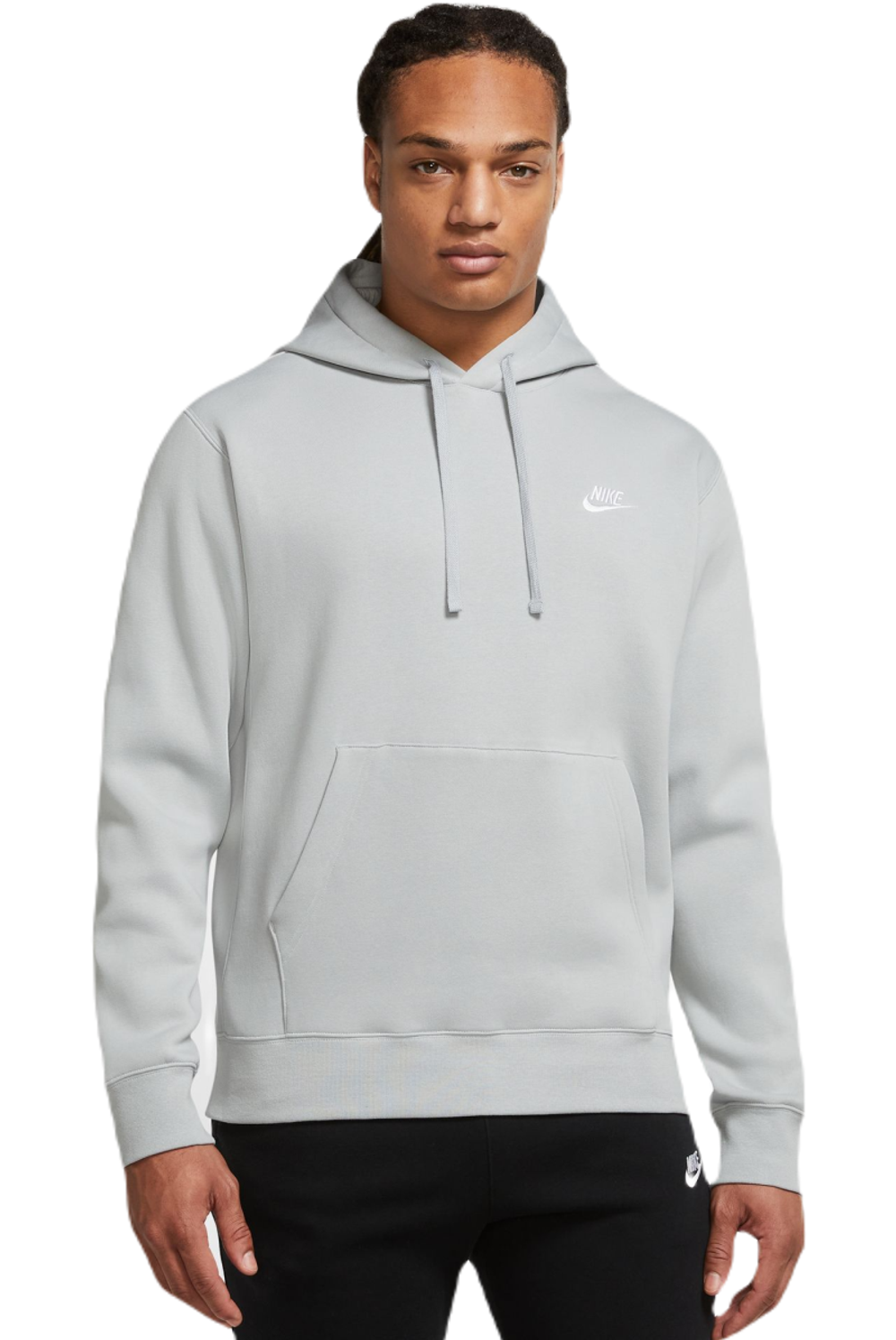 Мужская теннисная кофта Nike Sportswear Club Fleece Pullover Hoodie - light smoke grey/light smoke grey/white