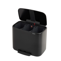 Brabantia Контейнер для мусора Bo 3х11л с сортировкой, черный 121104