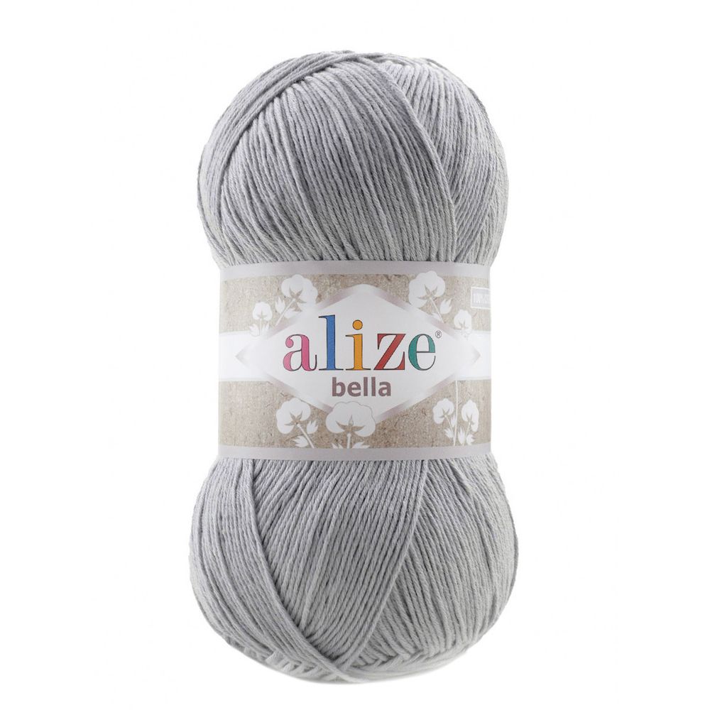 Пряжа Alize (Ализе) Bella 100 / уп.5 мот. по 100 г, 360м, 021 серый A