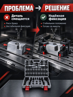 58 клиновых ступенчатых прижимов паз 20мм М16 (YT-0209)