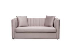 Диван велюровый двуxместный Garda Decor Paolo раскладной бежевый