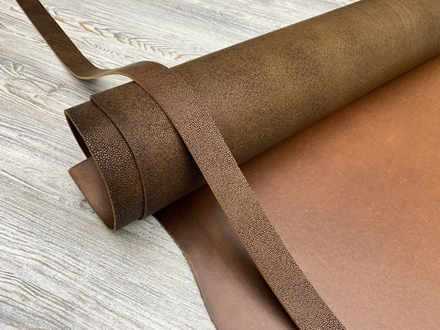 Рацца цв. Коричневый / Razza Oliva Brown, толщ. 3,0+ мм, ременная кожа