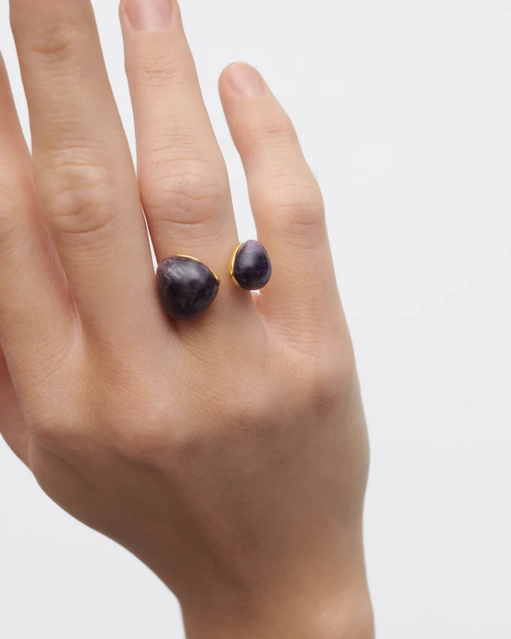 Кольцо Amethyst Gravity серебро 925 пробы покрытое золотом