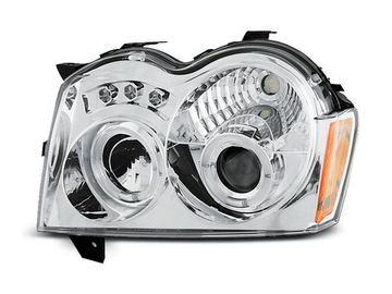Передние фары Jeep Grand Cherokee WK angel eyes chrome
