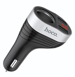 Автомобильное зарядное устройство HOCO Z29 3.1A Гнездо прикуривателя+2xUSB дисплей Black