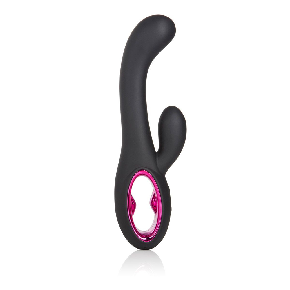 Черный вибромассажер Rechargeable Dual Wand - 25 см. (Цвет: черный)