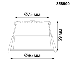 358900 SPOT NT22 536 черный Светильник встраиваемый светодиодный IP20 LED 4000К 9W 220V TRAN