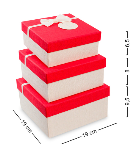 Packing Symphony WF-32-A Набор коробок из 3шт «Прямоугольник» цв.бел./красн.