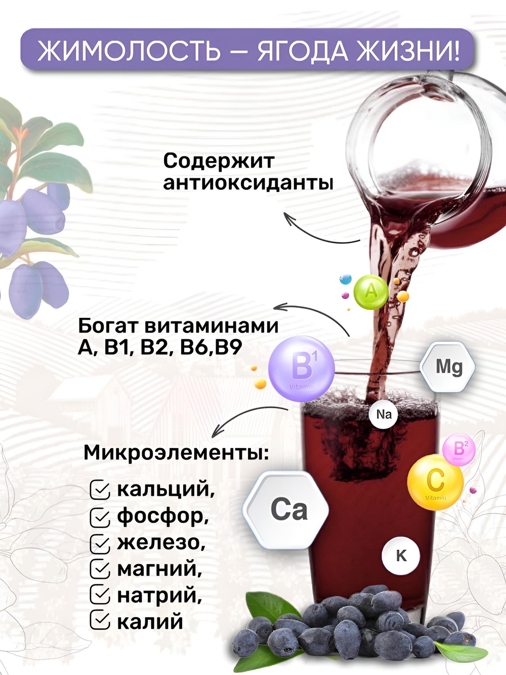 Сок жимолости, 750 мл