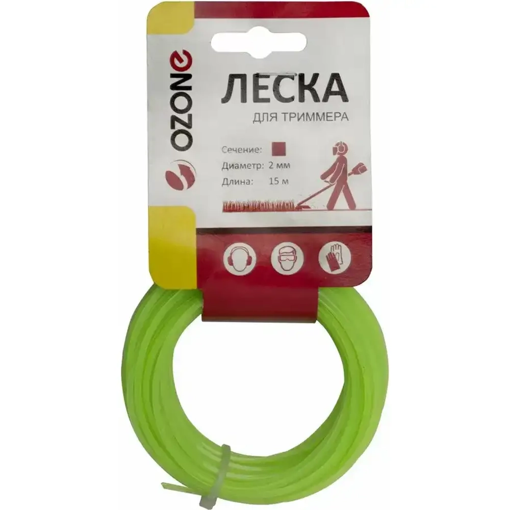 Леска для триммера 15 м, 2 мм OZONE LTR-2.0SQ-15