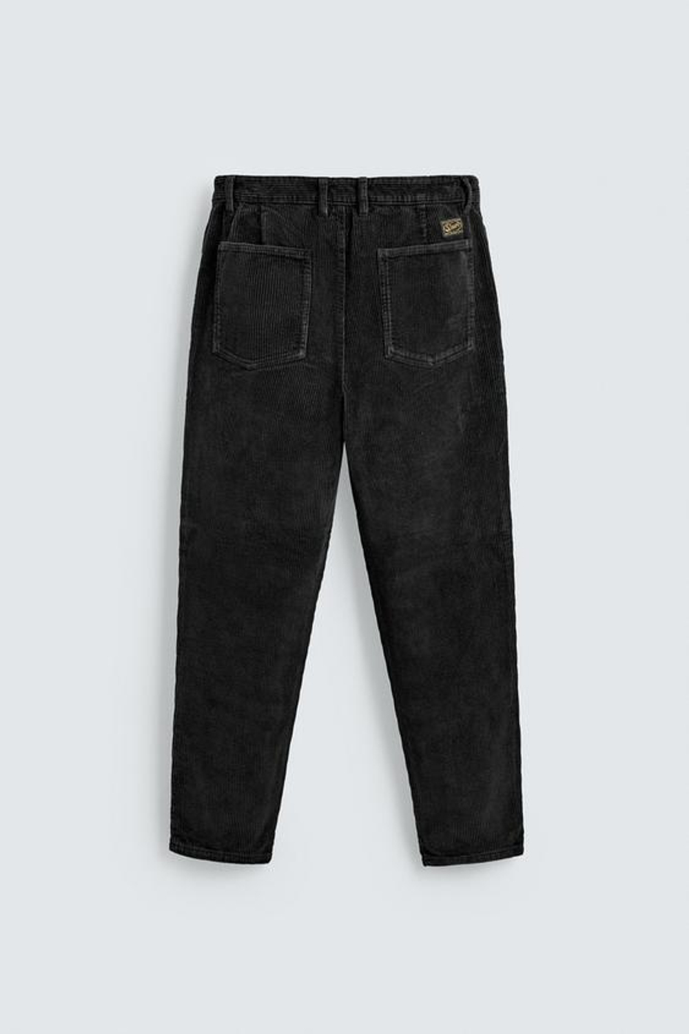 ZARA ВЕЛЬВЕТОВЫЕ БРЮКИ CARROT FIT, ЧЕРНЫЙ