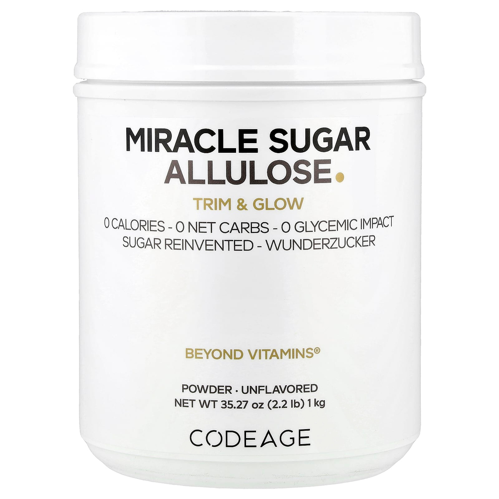 Codeage, Miracle, сахарный аллюлозный порошок, без добавок, 1 кг (35,27 унции)