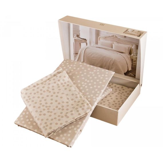 Постельное белье  PUNTO бежевый deluxe TIVOLYO HOME Турция