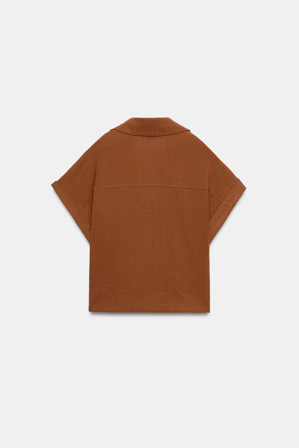РУБАШКА С ЗАПАХОМ И КОРОТКИМИ РУКАВАМИ — ZARA