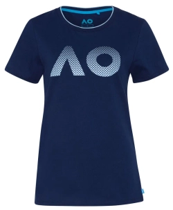 Женская теннисная футболка Australian Open AO Textured Logo - navy