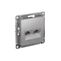 Розетка компьютерная RJ45 + RJ45 кат. Systeme Electric AtlasDesign Алюминий ATN000388